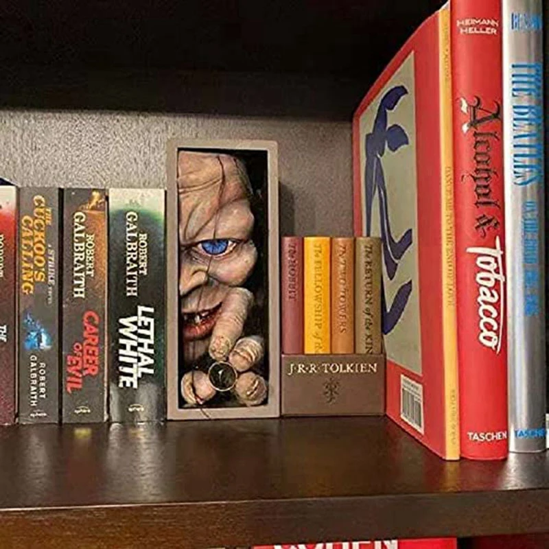 

Подглядывающаяся на книжную полку, декоративные подставки для книг в виде монстра, настольные украшения из смолы, страшные украшения, домаш...