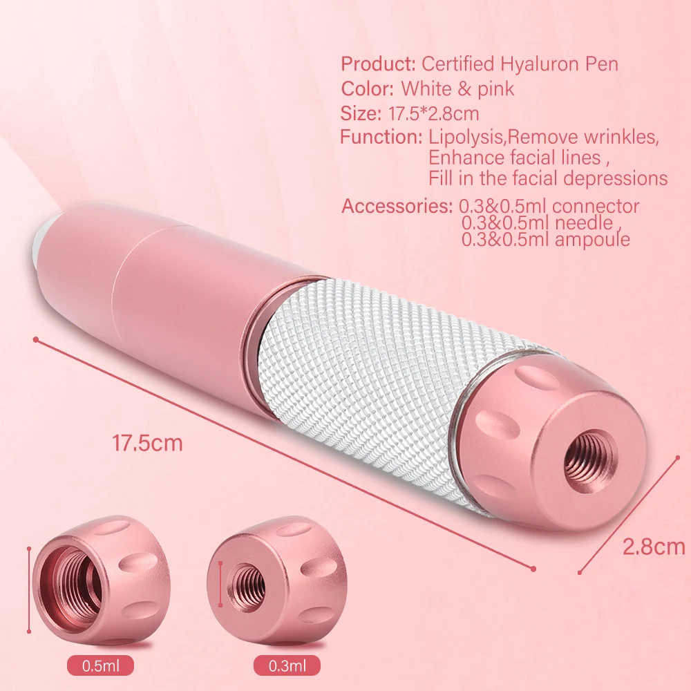 3 Adjust Pressure Hyaluron Pen for Anti Wrinkle Lip Lifting 2In 1 Hyaluronic Acid Pen Meso Injector Gun for Lip Filler Injection