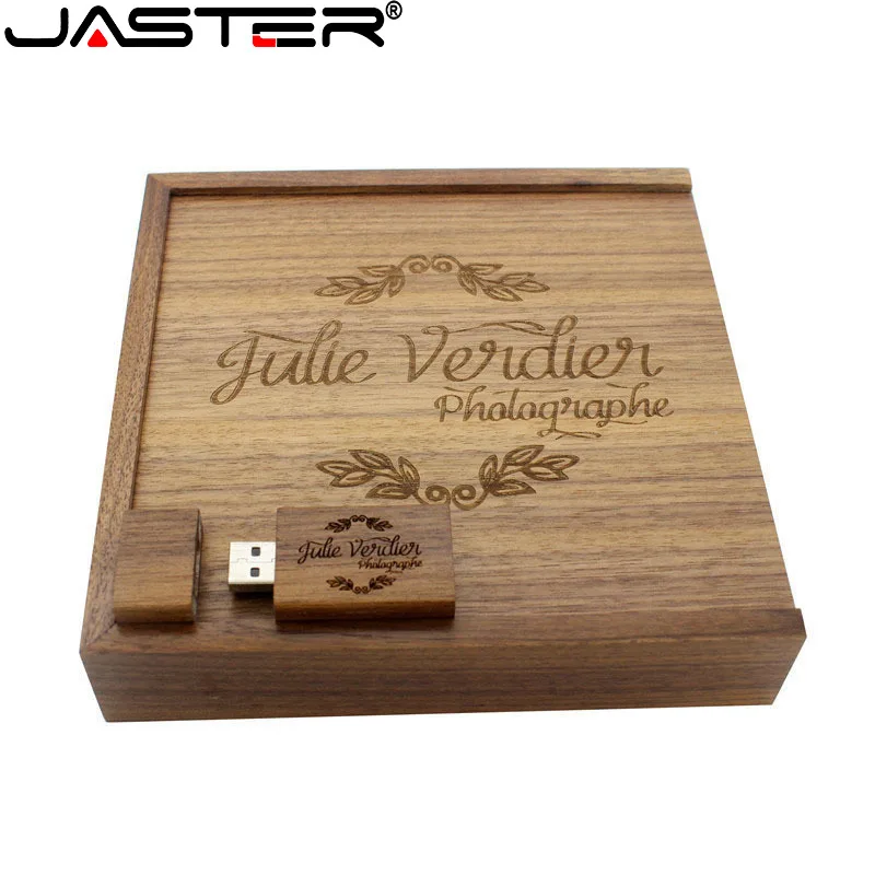 Флэш-накопитель JASTER 2 0 с бесплатным логотипом деревянный фотоальбом USB + коробка 64