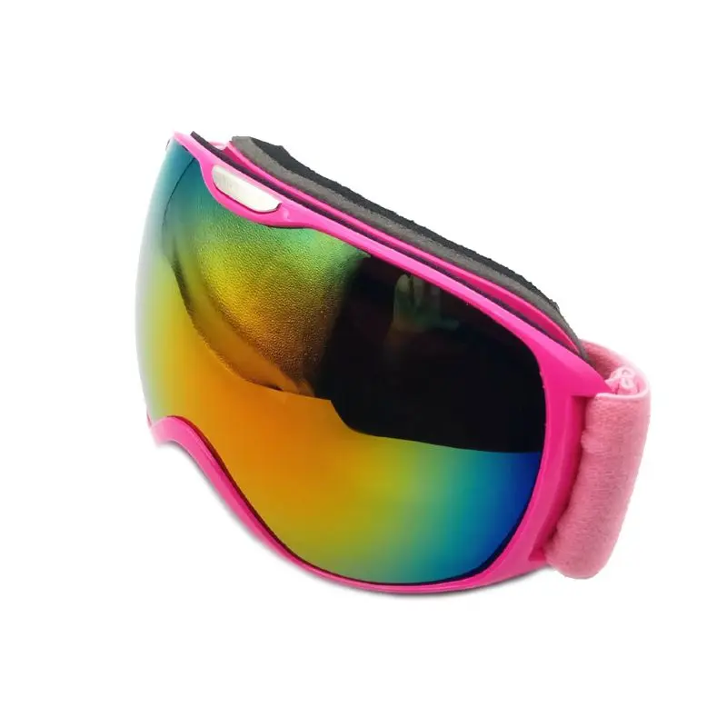 

Ski Snow Goggles Double Layers Lens Spherical Design Sponge Pad Anti-Fog UV Protection Anti-Slip Head Strap Unisex Kids Outdoor