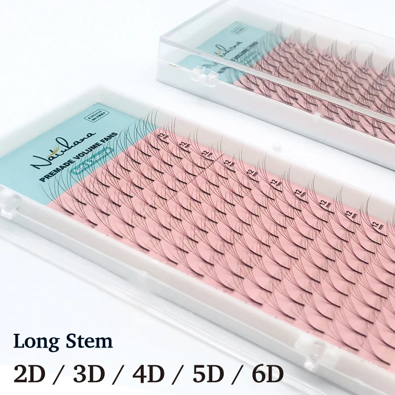 

New 2D 3D 4D 5D 6D False Lashes Premade Russian Volume Fans Individual Faux Mink Pre Made Volume Fans Eyelash Extensions