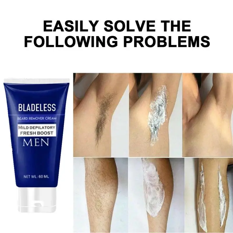 

Hair Removal Cream Men's Facial Body Powerful Gently Shed Hair Cream Beard Chest Hair Axillary Hair Depilatory Cream 60g TSLM2
