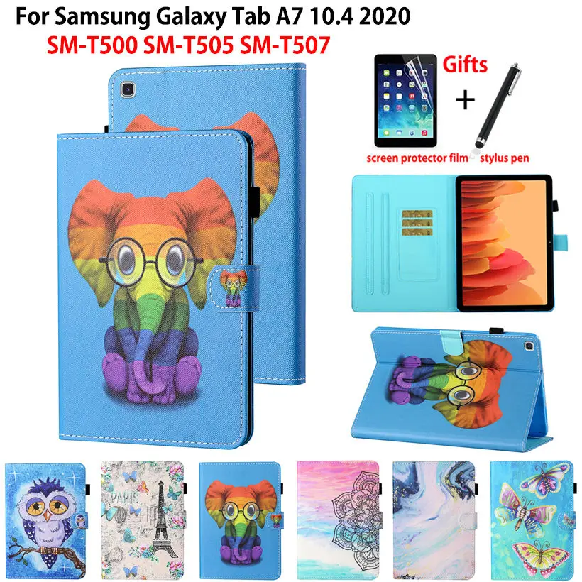 

Case For Samsung Galaxy Tab A7 10.4 2020 T500 SM-T500 SM-T505 SM-T507 Cover Funda Kids Fashion Cartoon Stand Shell Capa +Gift