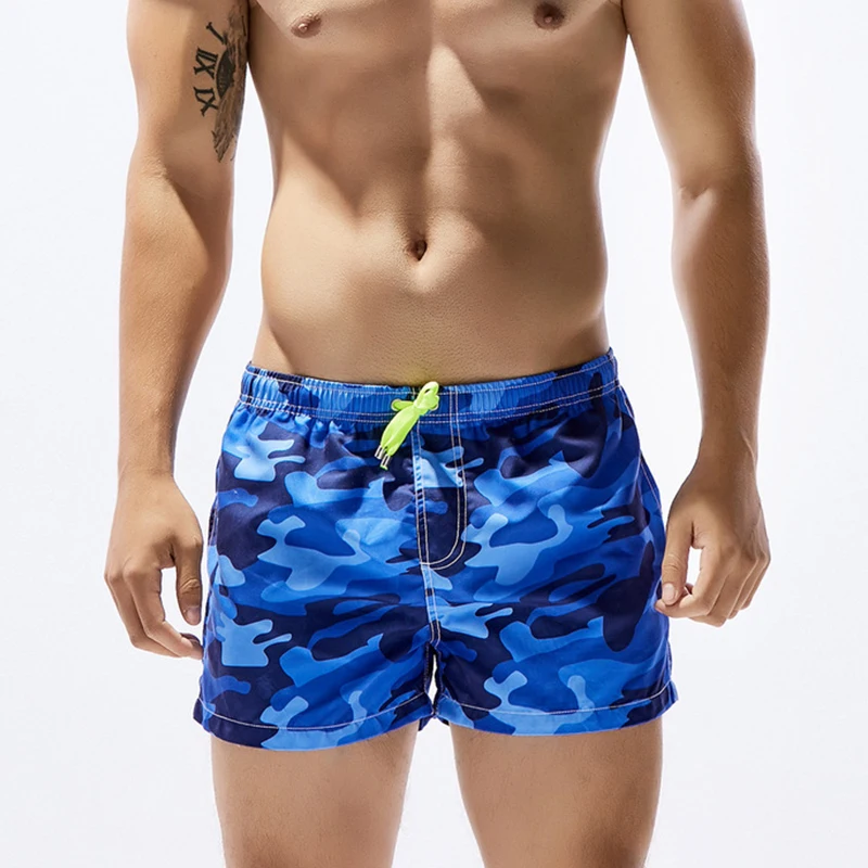 Мужские камуфляжные шорты для плавания пляжные боксеры плавки пикантные