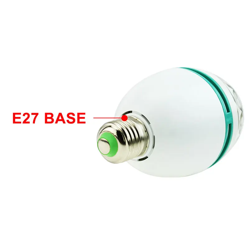 Цветная светодиодная RGB лампочка E27 вращающийся Кристальный сценисветильник для