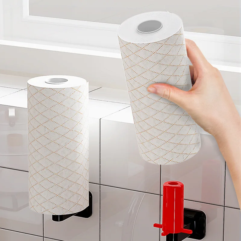 

New Wall-mounted Toilet Paper Rack Towel Holder Plastic Wrap Storage Shelf Cabinet Organizer Kitchen Bathroom Accessories