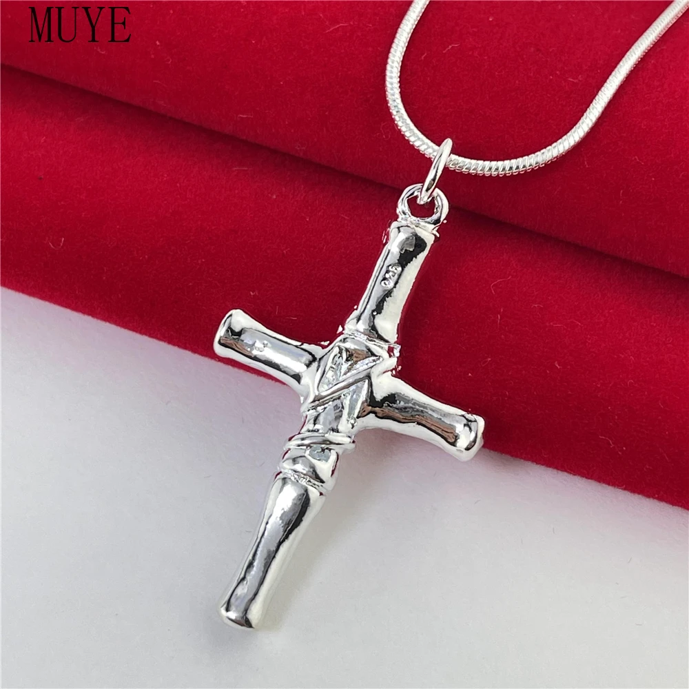 

MUYE 925 Sterling Silver Flower/Star/Cross/Animal/Heart/Key Pendant Necklace for Women's Wedding Fashion Jewelry Party Gift