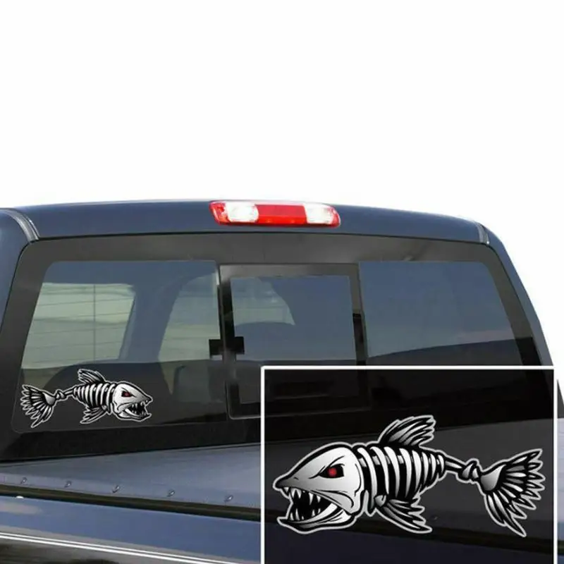 1 пара наклеек для автомобиля на Хэллоуин с изображением рыбьей кости украшение