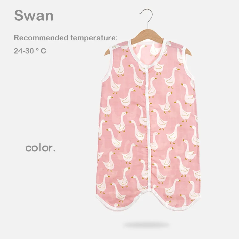 Swan OLOEY/ хлопок, детский тонкий жилет для сна, спальный мешок, летний комплект белья, спальные мешки для новорожденных, Детские Мультяшные ножки унисекс, отдельно - Цвет: Swan