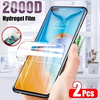 2pcs hydrogel film screen protector for huawei p30 p40 p20 lite pro p10 plus p smart 2019 z for mate 40 30 20 10 film full cover