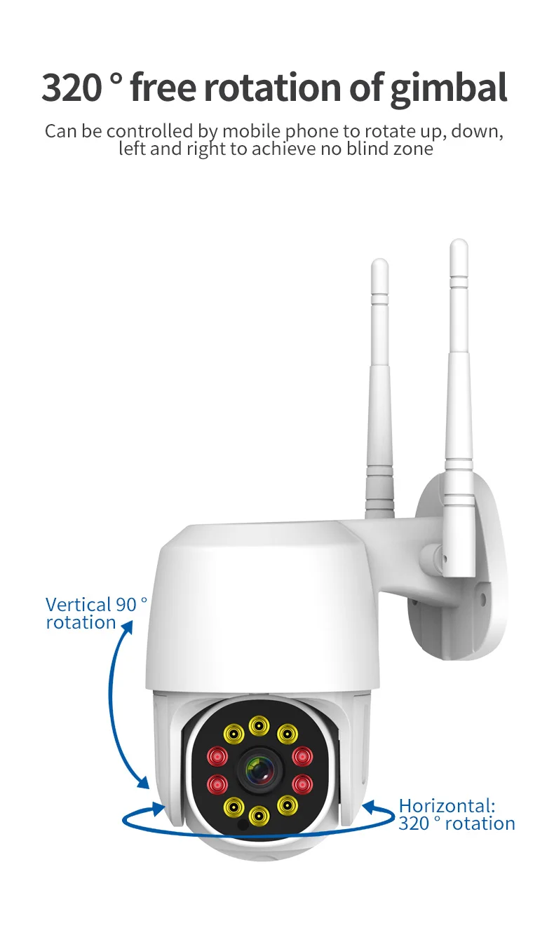 Новая IP камера Wifi Outdoor 3MP 1080P PTZ камеры ночного видения для дома Цифровой зум AI Human