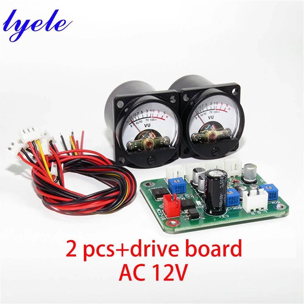 

2pcs 10-12V VU Panel Meter 500UA Warm Back Light Recording + Driver Module High Quality