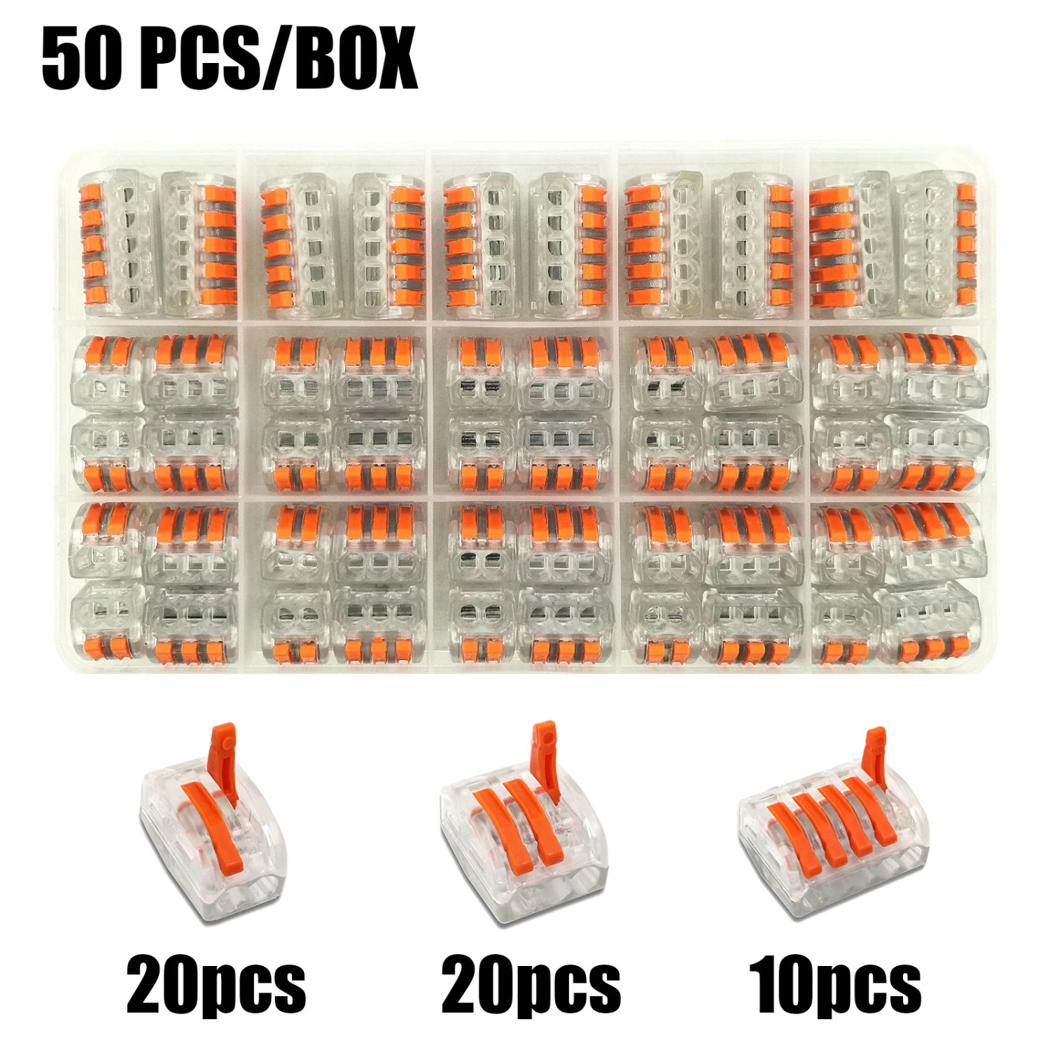 50boxC Тип 30/50/60/96 шт смешанные в штучной упаковке быстрый соединитель проводов PCT-212/213/214/215 компактный проводки соединитель-проводник клеммной колодки - Цвет: 50boxC