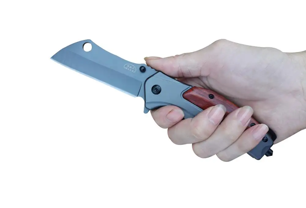 

Folding Knife Hunting Pocket Knife Survival Fast Opening Camping Tool 7CR13Mov Steel 57HRC Wood Handle for Outdoor Work Hiking