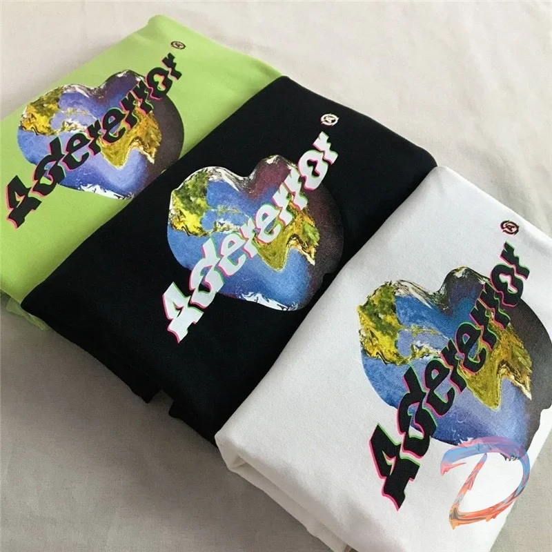 

Ader Error T-shirts High Quality Earth Print Loose Round Neck T-shirt Adererror Street Boyfriend Style Couple Short-sleeved Tops