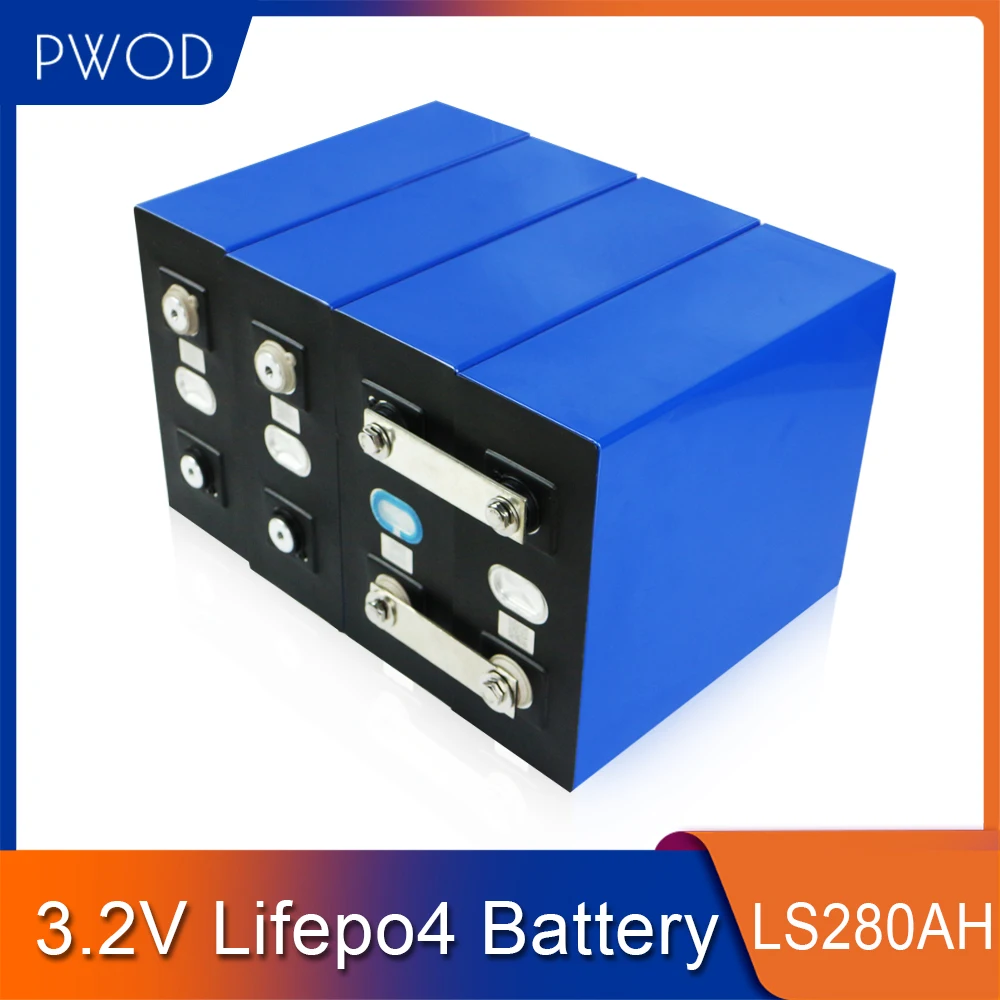 

PWOD 3.2V 280Ah New lifepo4 battery cell 16pcs Rechargeable 48V Solar Energy Storage Solar power system RV EU US TAX FREE