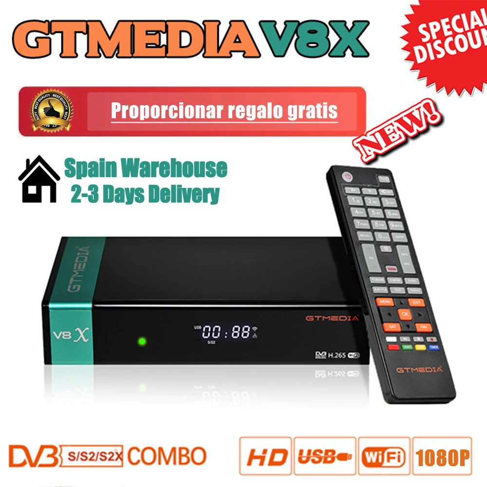 Горячая Распродажа спутниковый декодер Gtmedia V8X встроенный Wi-Fi V7 S2X DVB такой же как V8