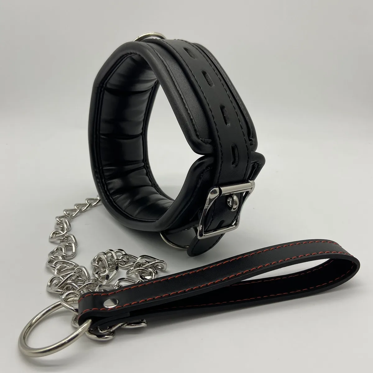 БДСМ бондаж кожаный ремешок для связывания подчиненных ошейник с металлической