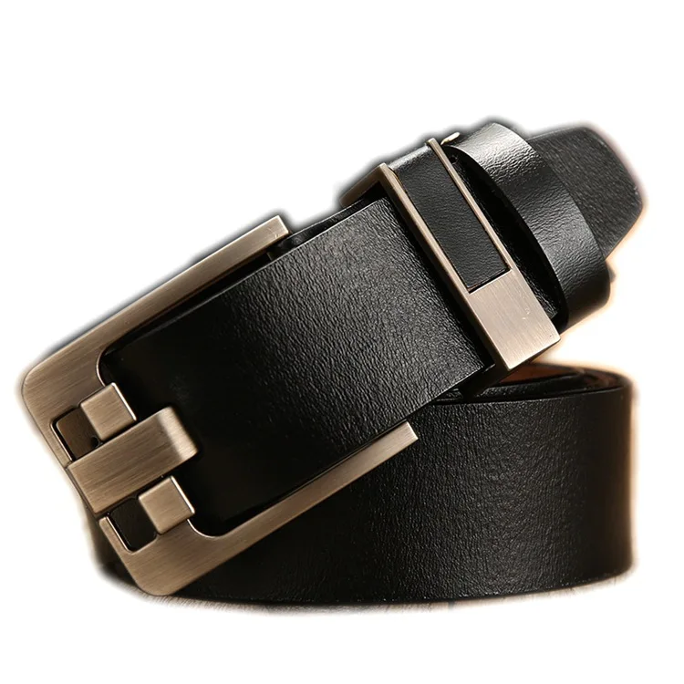

New belt men in Europe and America retro pinhole buckle leather leather belt leisure business Joker belt