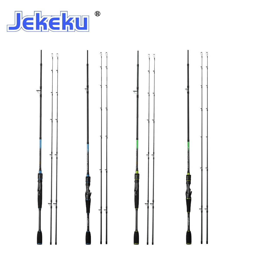 JEKEKU New 1.98m 2.1m 2.4m Spinning Lure Fishing Rod for Pike chub perch 2 Top Tips M/MH Carbon Fishing Pole Casting Fishing Rod