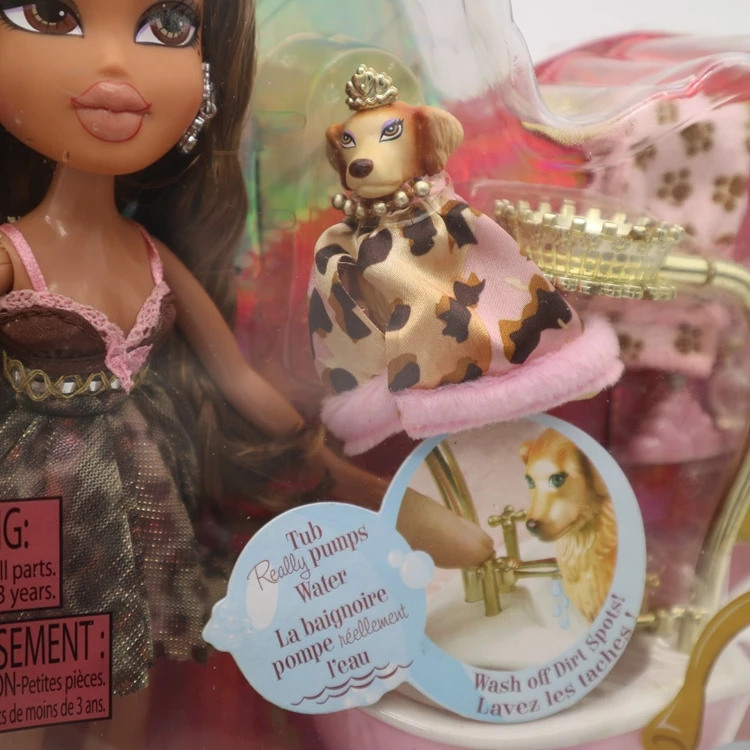 Коробочный Bratz Кукла щенок ПЭТ Купальный дом с сушеным лаком для ногтей и аксессуары для ванны лучший подарок для девочки