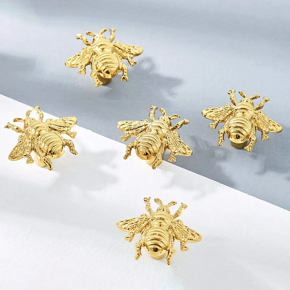 

Vintage Gold Bee Metal Cabinet Pull Handle Door Drawer Cupboard Wardrobe Dresser Knob Kitchen Furniture fittings Home Decor