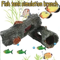 1pcs aquarium decoration resin hollow trunk simulation tree log artificial wood cave landscape fish tank supplies accessories
