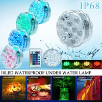 led light rgb led underwater light remote control ip68 waterproof swimming pool decor light battery operated party night light