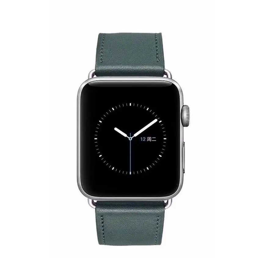Populous pine green Loop для iwatch 5 4 3 2 1 42 мм 40 ремешок из натуральной кожи Apple Watch 38 44 мм|Ремешки