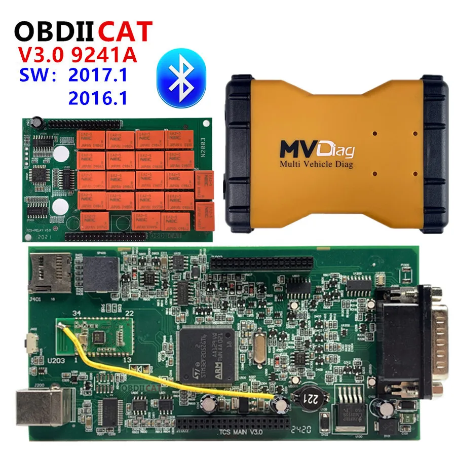 10 шт./лот 2017 3 + keygen MVD TCS OBD2 сканер с bluetooth Новый V CI obd2 диагностический инструмент 2