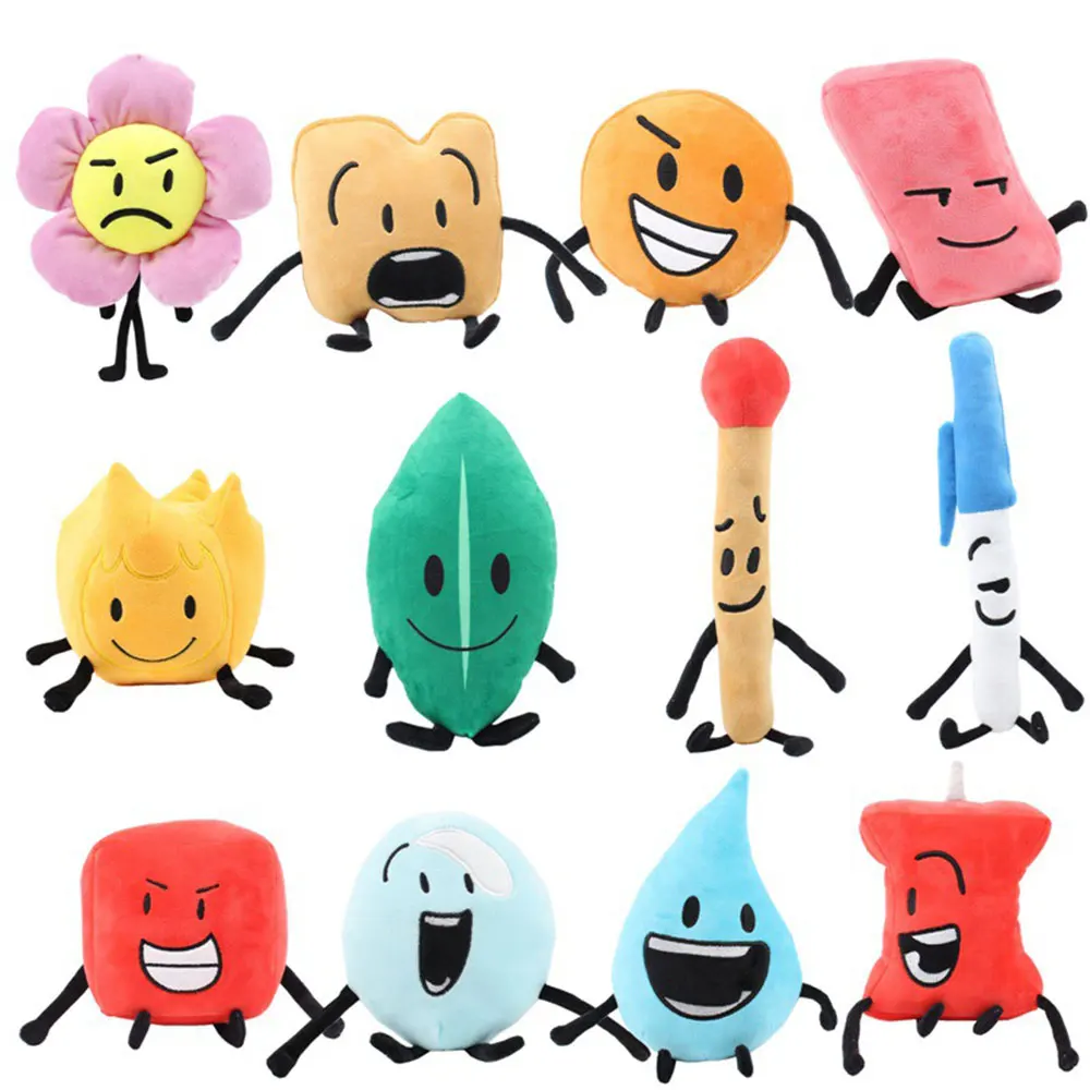

Battle For Dream Island Plush Toy Kawaii Green Leaf Flame Flowers Bubble Water Droplets Stuffed Pillow Toys For Gift Plushie