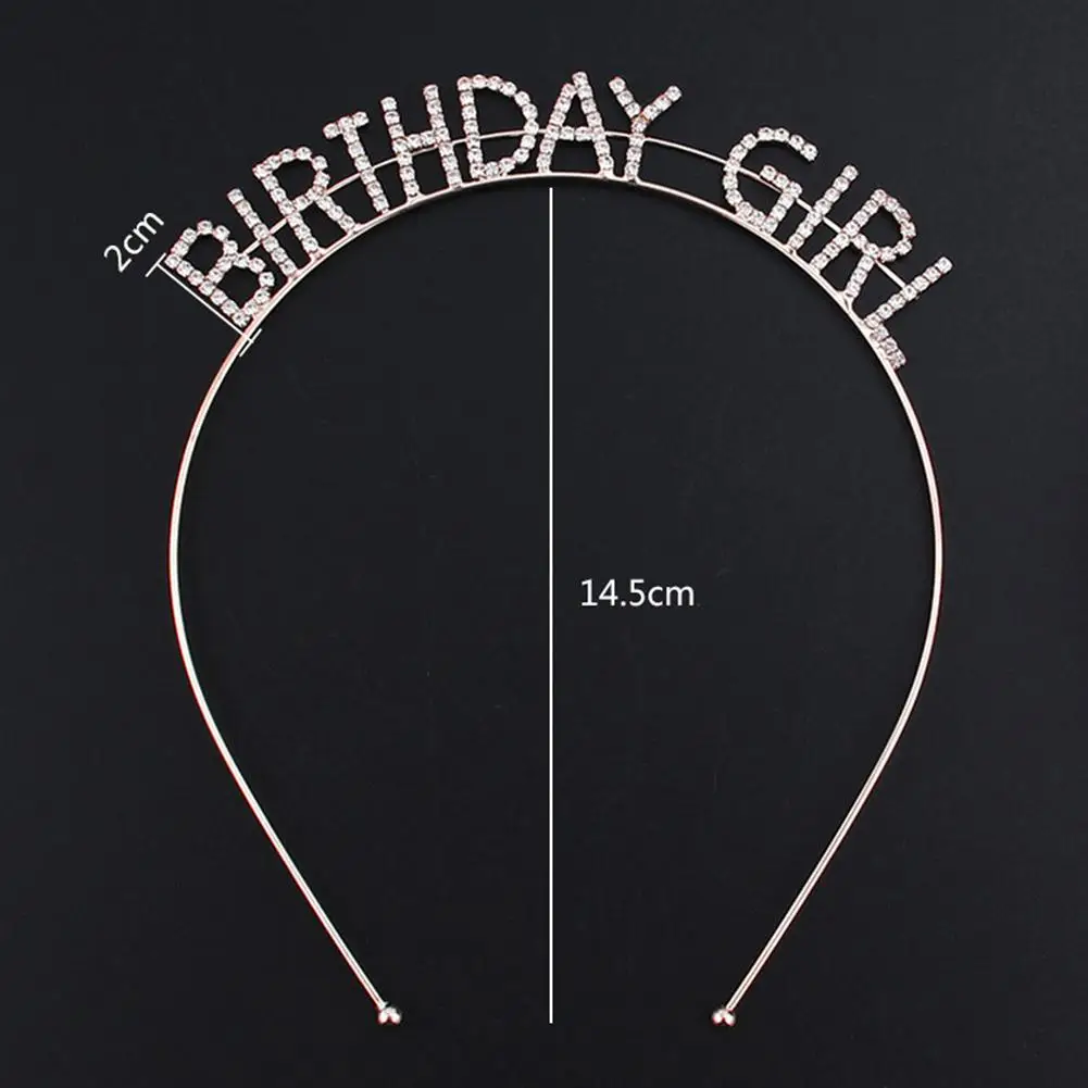 

Metal Rhinestone Inlaid Headband Birthday Girl Hair Hoop Party Crown Supplies