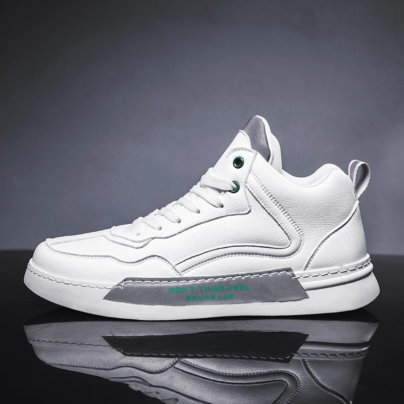 

Sneaker Man Casual Shoe Sneaker Casual Shoes Hightop Leather Men Mens Slip On Spring 2020 High Top Sneakers Sport White Sports