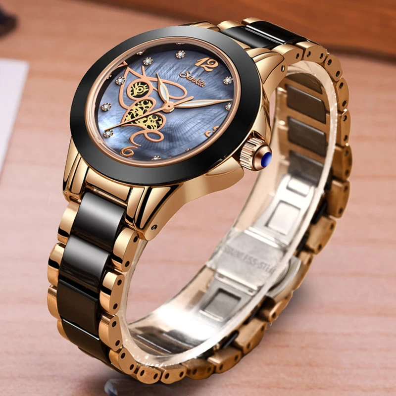 Часы наручные SUNKTA женские кварцевые люксовые брендовые Простые Модные