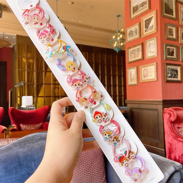 

20PCS Cartoon New Cute Lemon Grape Princess Headwear Kids Elastic Hair Bands Children Ropes Girls Accessories Baby Headdress