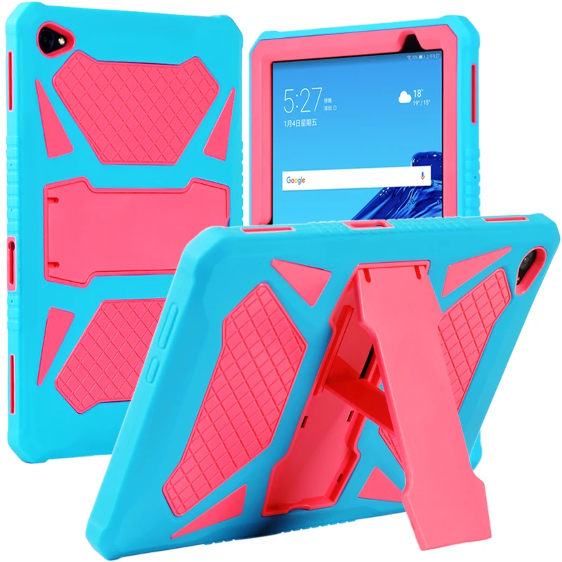 Сверхпрочный защитный чехол для huawei MediaPad M5 Lite 10 ПК и силикона с откидной крышкой для M5 Lite 10 BAH2-W19 BAH2-L09 BAH2-W09 10,"+ защитная пленка - Цвет: blue pink