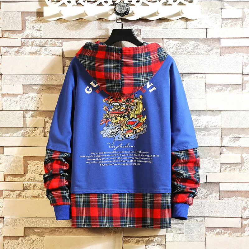 Мужская толстовка с капюшоном Повседневный пуловер в стиле хип хоп большие