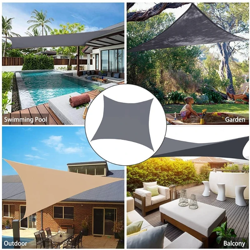 

Sun Shade Sail Rectangle Waterproof Outdoor Shade Sail Patio Garden Terrace Awning Canopy UV Block With Free Rope