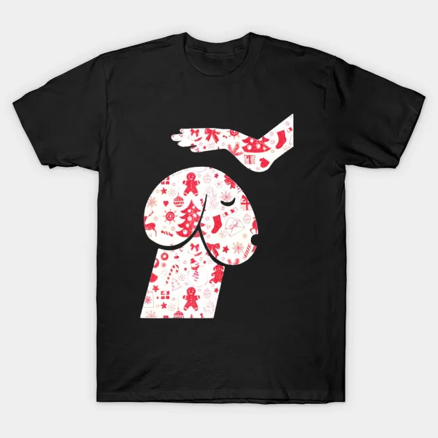 Мужская футболка грязный разум собака или член Рождественский пенис как смешная