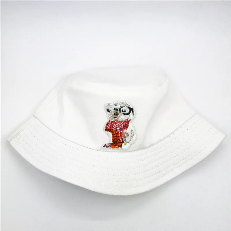 

The Cartoon dog embroidery cotton Bucket Hat Fisherman Hat outdoor travel hat Sun Cap Hats for kid men Women 266
