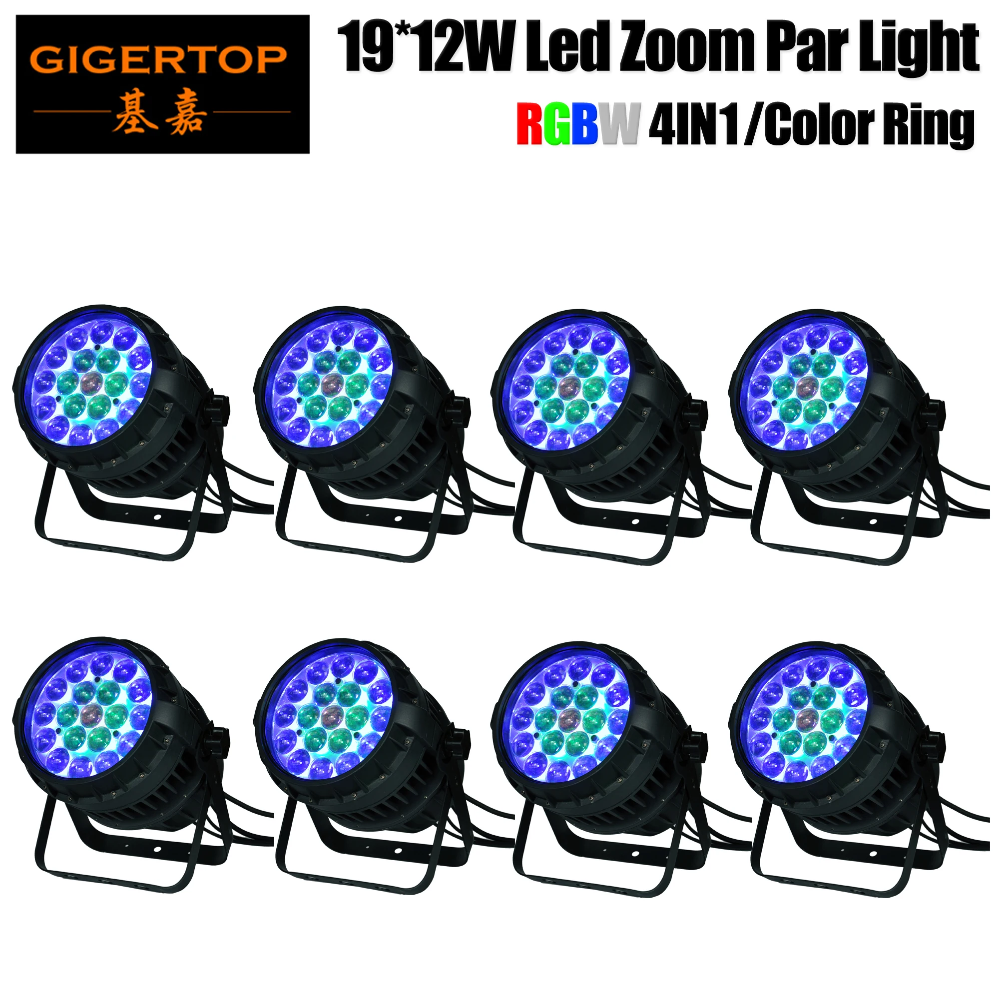 

Discount Price 8 Units 230W High Power Waterproof Led Zoom Par Light 19 x 12W RGBW 4IN1 Pixel Color IP65 Outdoor Par Cans
