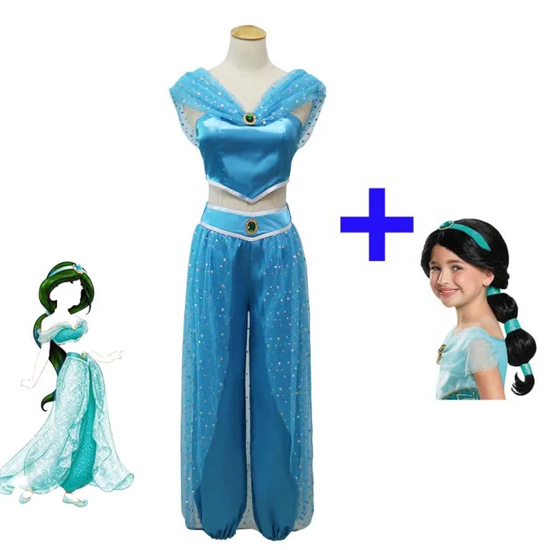 Для взрослых Аладдин лампа Принцесса Жасмин Косплей костюмы на Хэллоуин платье