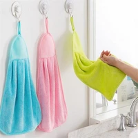 510pcs hangable coral fleece dish cloth kitchen bathroom cleaning towels non linting pure color towels oil free cleaning cloth