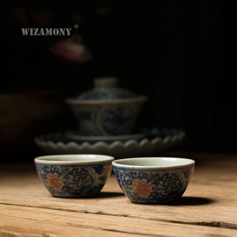 Посуда для напитков WIZAMONY jingdezhen 55 мл китайские фарфоровые чайные чашки Gaiwan ручной