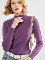 autumn winter cashmere women mock neck sweater solid color warm pullovers sweater long sleeve cashmere loose jumper 2112