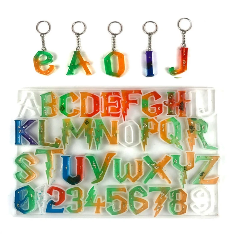 

Английский алфавит с цифрами подвеска брелок силиконовая форма с отверстием брелок Подвеска на Хэллоуин подарок ювелирные изделия