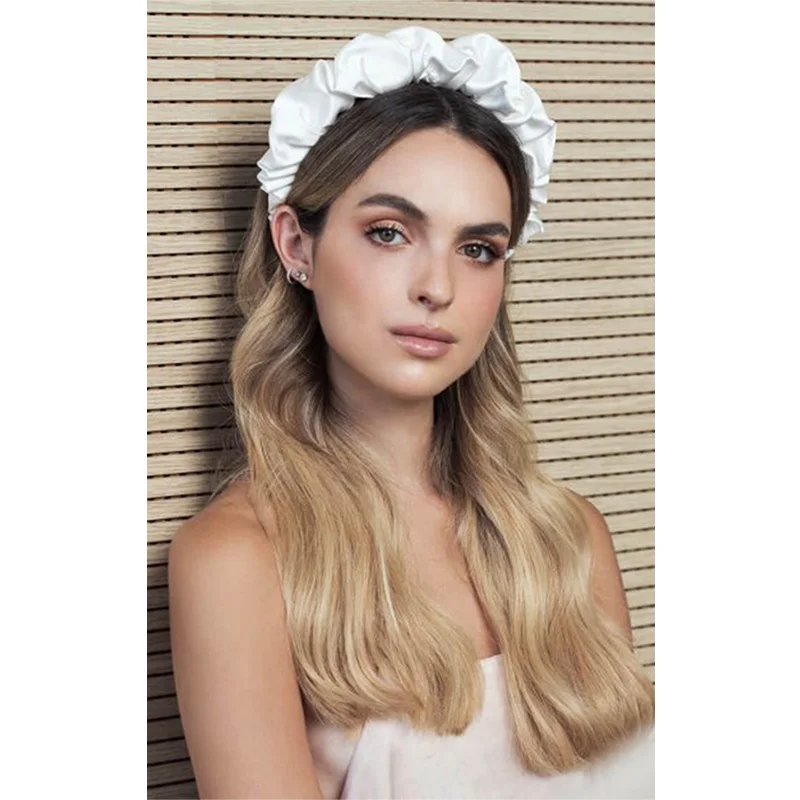 

Hair Accessores Solid Color Wide Brim Pleated Hairband Headband for Women Girls Summer Hair Hoops Fashion Korean Hair Ornament