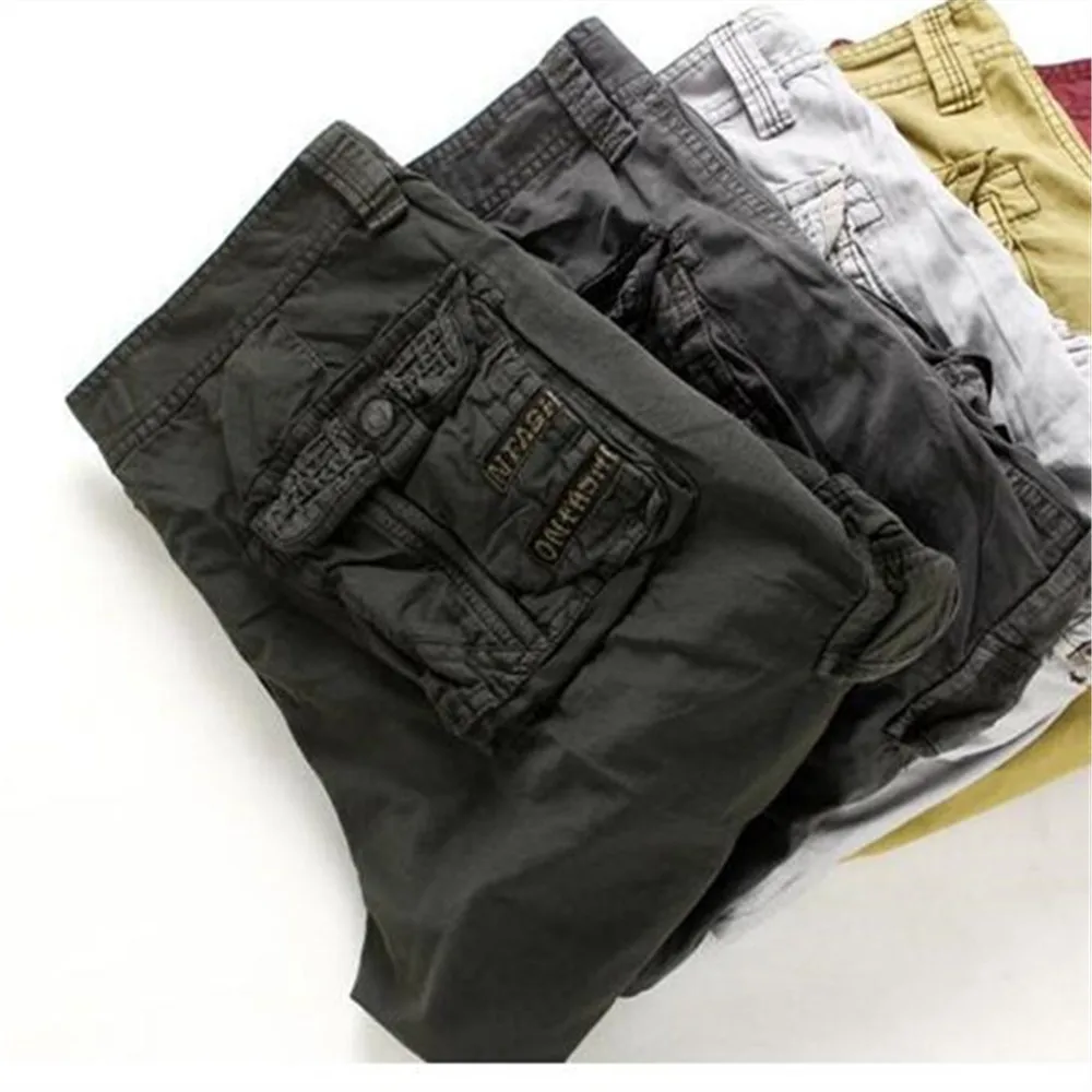 

8 Colors Plus Size 29-42 New Brand Summer Camouflage Loose Cargo Shorts Men Camo Summer Short Pants Homme Cargo Shorts NO BELT