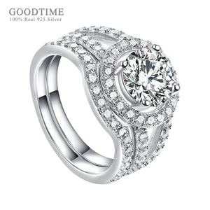 Роскошное женское кольцо, 925 пробы, серебро, циркон, обручальное кольцо, стразы, обручальное кольцо, ювелирные аксессуары, набор для девочки, подарок