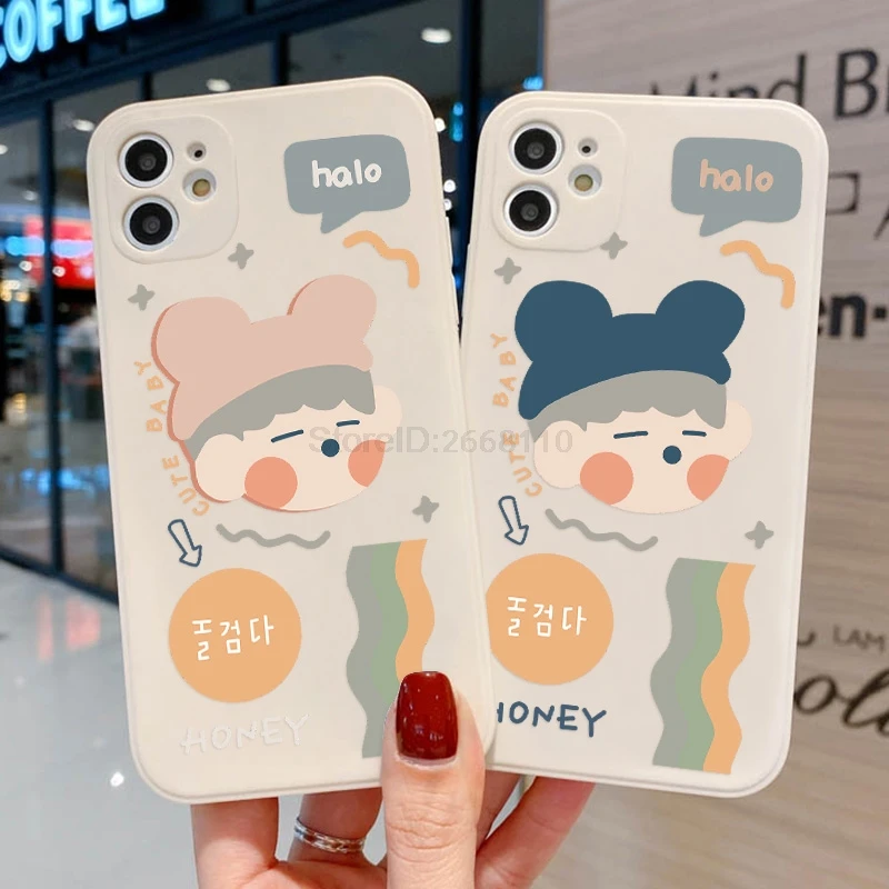 

For Iphone XS Max Case Liquid Silicon Funda For Iphone 12 Pro Max X XS XR 11 MiNi 7 8 Plus SE 2020 6 6S Cover Cute Couples Shell
